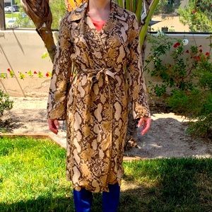 H&M trench coat with snake print